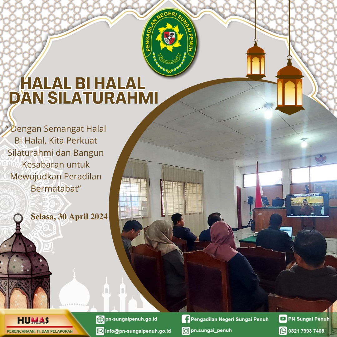 Halalbihalal dan Silaturahmi Direktorat Jenderal Badan Peradilan Umum dengan Pengadilan Tinggi dan Pengadilan Negeri Seluruh Indonesia melalui Zoom Meeting